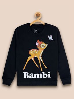 Kidsville - Girls Bambi Printed Black Sweatshirt