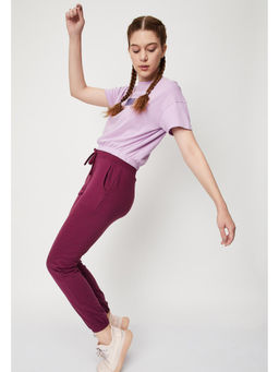 max - Women Purple Solid Sports Joggers