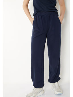max - Women Solid Athleisure Blue Joggers