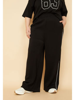 max - Women Solid Butter Soft Sports Black Track Pant