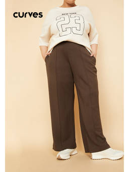 max - Women Wide Sports Brown Track Pant