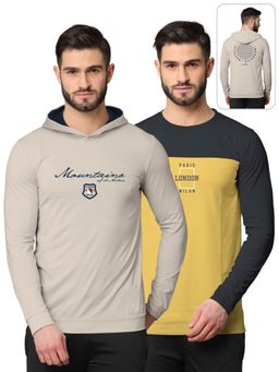 BULLMER - Printed Full Sleeve Sweatshirts For Men Multi-color (Pack of 2)