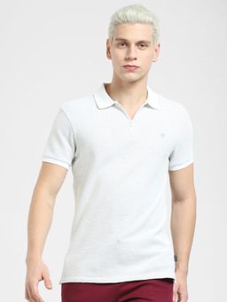 Jack & Jones - White Zip-Up Polo T-shirt