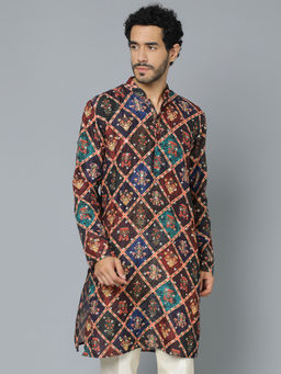 Vastramay - Mens Multi-Color Muslin Cotton Kurta