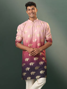 Vastramay - Mens Pink Rayon Kurta