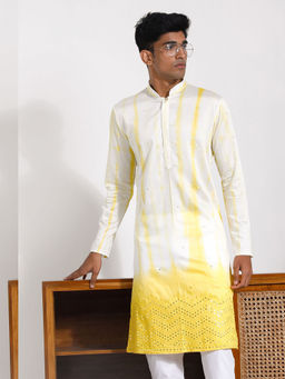 Vastramay - Mens White Viscose Kurta
