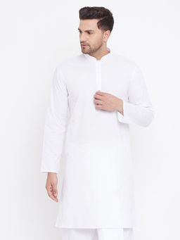 Vastramay - Mens White Cotton Kurta