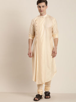 Vastramay - Mens Cream Viscose Blend Kurta