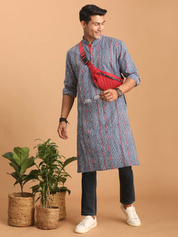 Vastramay - Mens Indigo Blue Cotton Kurta