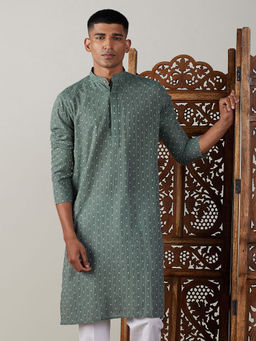 Vastramay - Mens Green Cotton Kurta