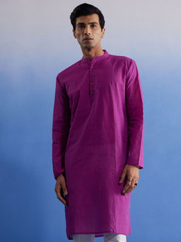 Vastramay - Mens Purple Pure Cotton Kurta