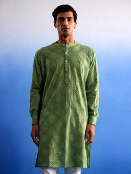 Vastramay - Mens Green Cotton Kurta