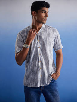 Vastramay - Mens Grey Cotton Shirt