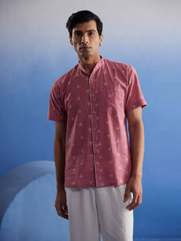 Vastramay - Mens Pink Cotton Shirt