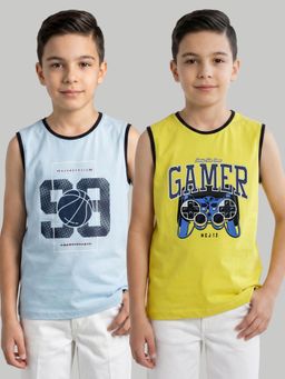 Monte Carlo - Boys Round Neck Printed Multi-Color T-Shirt (Pack of 2)