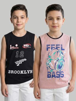 Monte Carlo - Boys Round Neck Printed Multi-Color T-Shirt (Pack of 2)