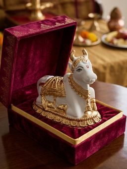 The Home Co - 24K Gold Plated Divine Nandi Idol For Home Mandir