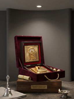 The Home Co - 999 Silver & 24K Gold Plated Balaji Charan Paduka Puja Box