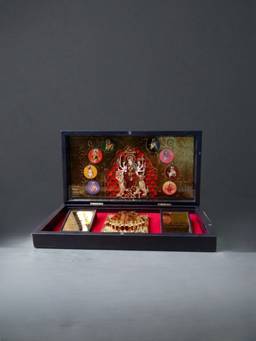 The Home Co - 999 Silver & 24K Gold Plated Durga Mata Charan Paduka Puja Box