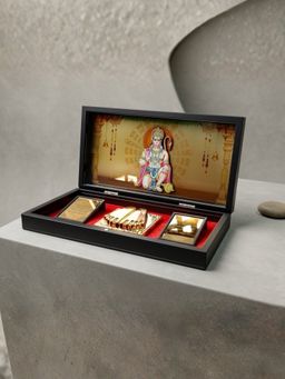 The Home Co - 24K Gold Plated Hanuman Ji Idol With Sacred Charan Paduka Puja Box