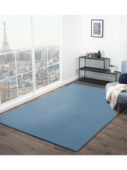 OBSESSIONS - Solid Rabit Fur Carpet Blue