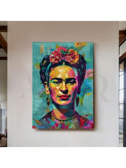 Anciq - Floral Pop Art Woman Portrait Canvas Wall Art