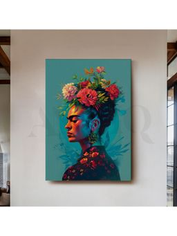 Anciq - Tropical Floral Woman Profile Canvas Wall Art