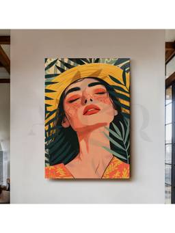 Anciq - Sunlit Tropical Woman Canvas Wall Art