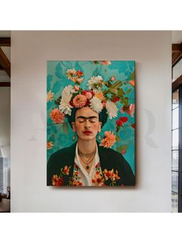 Anciq - Floral Crown Woman Portrait Canvas Wall Art