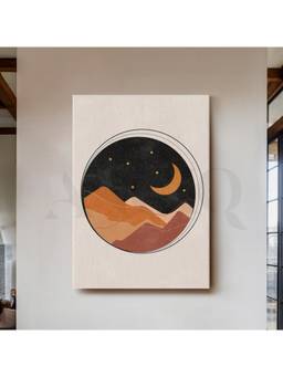 Anciq - Moonlit Mountain Landscape Canvas Wall Art