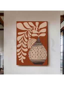 Anciq - Rust Botanical Vase Canvas Wall Art