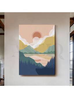 Anciq - Minimal Botanical Vase And Neutral Canvas Wall Art