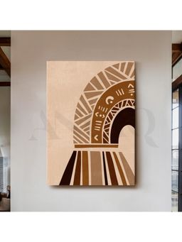 Anciq - Neutral Abstract Semi-Circle Shapes Canvas Wall Art