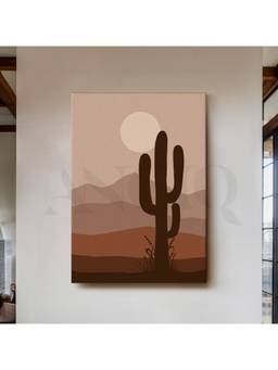 Anciq - Minimal Peach Desert Sunset Canvas Wall Art