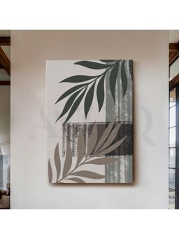 Anciq - Monochrome Botanical Leaves Floral Canvas Wall Art