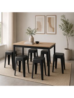 The Artment - Black Modern Multi-Purpose Utility Livo Stool (Pack of 6)