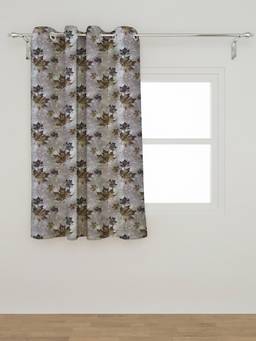 NEELA HOME - 5Ft Window Single Curtain Leaf Room Darkening - Coffee