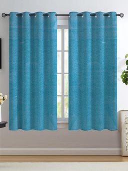 NEELA HOME - 5Ft Window Curtains Plain Room Darkening - Blue (Pack of 2)