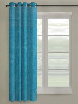 NEELA HOME - 7Ft Door Single Curtain Plain Room Darkening - Blue