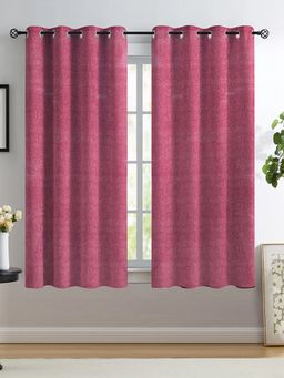 NEELA HOME - 5Ft Window Curtains Plain Room Darkening - Maroon (Pack of 2)