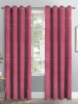 NEELA HOME - 7Ft Door Curtains Plain Room Darkening - Maroon (Pack of 2)