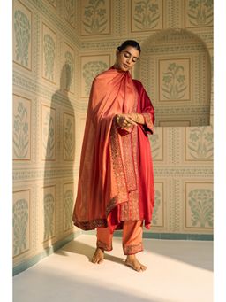 Sarang Kaur - Rust Seerat Embellished Dupatta