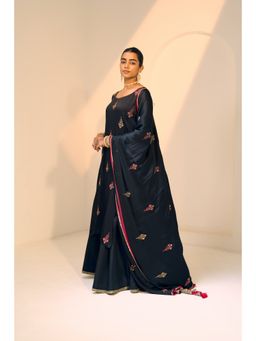 Sarang Kaur - Navy Blue Chavi Embellished Dupatta