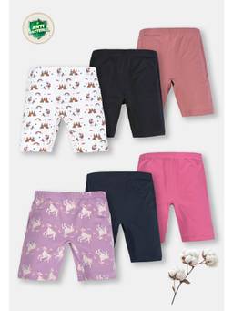 TRESNOVA - Cotton Lycra Antibacterial Cycling Shorts Print Innershorts (Pack of 6)