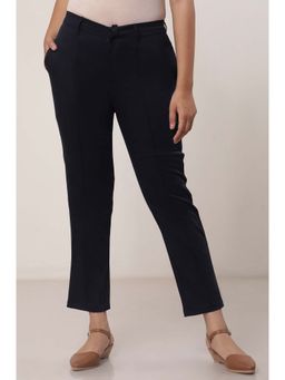 Elleven - Black Pintuck Straight Fit Slim Pants