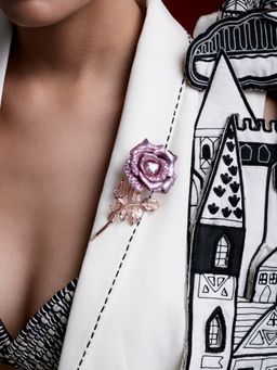 MISS JO - Pink Vintage Rose Garden Brooch