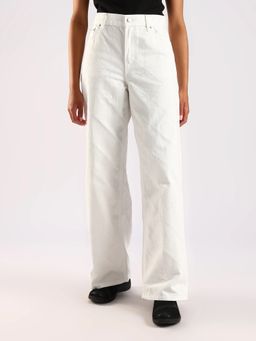 Calvin Klein - White Loose Fit High Rise Jeans