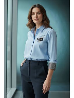 ASHTAG - Blue Embellished Art Couture Shirt