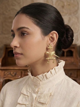 ZAZA BY SOMYA - The Studded Disc Goldenen Earrings