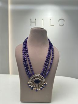 HILO DESIGN - Midnight Elegance Multocolor Black Gold Statement Necklace